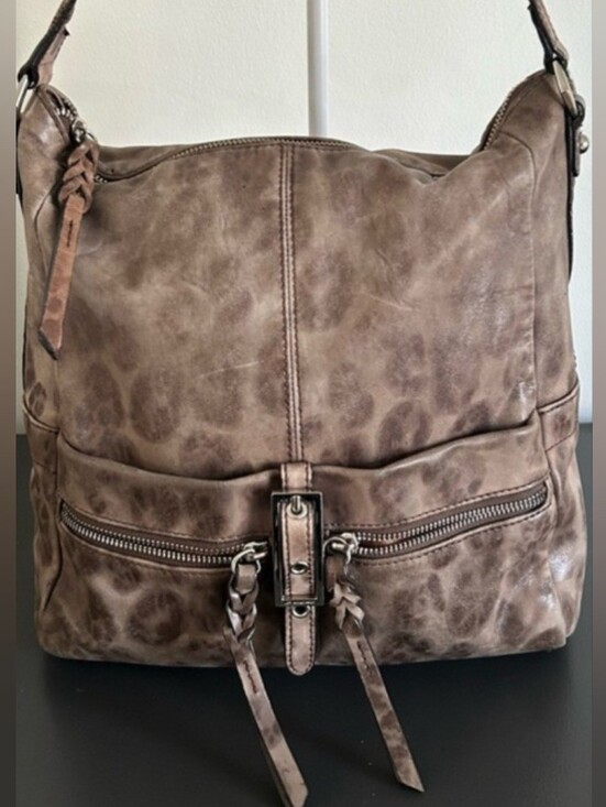 b. makowsky Handbags - B Makowsky Animal Print Leather Hobo Bag, 12" wide x 13" length
